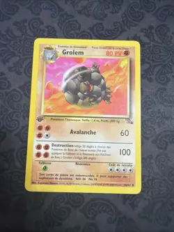 Pokemon French 1st Edition Grolem Fossil #36/62 - Image 1