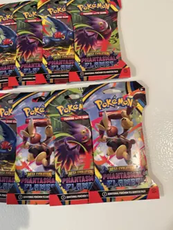 Pokemon TCG Phantasmal Flames ME02 Sleeved Booster Pack Factory Sealed-Lot Of 10 - Image 2