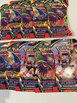 Pokemon TCG Phantasmal Flames ME02 Sleeved Booster Pack Factory Sealed-Lot Of 10 - Image 4