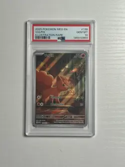 PSA 10 Pokemon Mega Evolution Vulpix Illustration Rare #138 2025 - Image 4