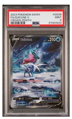 Pokemon TCG Suicune v FA #GG38 Crown Zenith PSA 9 Graded - Image 1