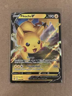 Pikachu V 043/185 Ultra Rare SWSH Vivid Voltage Pokemon TCG NM 2020 - Image 1