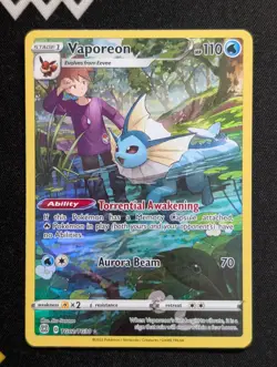 Vaporeon TG02/TG30 SWSH09: Brilliant Stars Trainer Gallery Pokemon NM Holo - Image 1