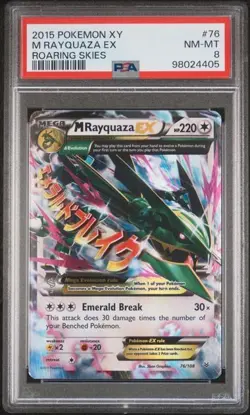2015 Pokemon Mega Rayquaza EX XY ROARING SKIES #76/108 PSA 8 NM-MT - Image 1