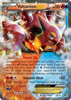 VOLCANION EX 26/114 STEAM SIEGE XY POKEMON (ULTRA RARE, MP) - Image 1