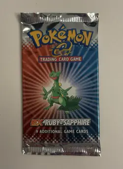 Pokemon TCG - EX Ruby & Sapphire - Sceptile Art - Vintage Booster Pack - Empty! - Image 1