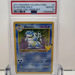 2021 POKEMON CELEBRATIONS CLASSIC COLLECTION #2 BLASTOISE-HOLO - PSA 10 GEM MINT - Image 1