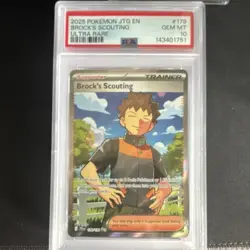 Pokemon Brock's Scouting 179/159 Sv09 Ultra Rare Holo PSA 10 2025 - Image 1