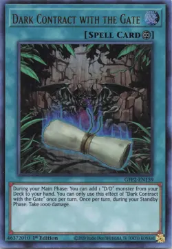 Dark Contract With The Gate GFP2-EN159 UR NM GFTP 2nd Haunting 1st Ed Yugioh - Image 1