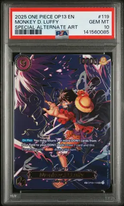 2025 ONE PIECE OP13-CARRYING ON HIS WILL #119 MONKEY D. LUFFY PSA 10 - Image 1