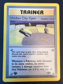 POKEMON 1ST EDITION GYM CHALLENGE VIRIDIAN CITY GYM UNCOMMON CARD 123/132 - Image 1