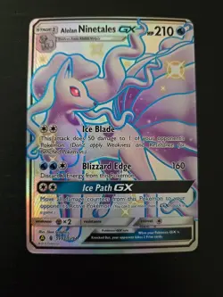 Pokemon Alolan Ninetales GX TCG Full Art Holo Card SV53/SV94 NM Condition Shiny - Image 1