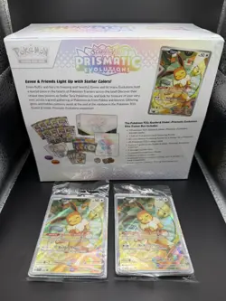 Pokemon TCG Sealed Prismatic Evolutions ETB, x2 Evee Promo Cards - Image 2