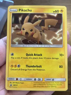 Pikachu SM227 Sun & Moon Black Star Promo Holo Mint Pokemon Pokemon Card TCG - Image 1