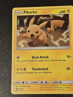 Pokemon Pikachu TCG Sun Moon SM227 Holo Promo Card LP Condition - Image 1