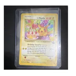 Pokemon Birthday Pikachu 25/102 1998 Holo Basic 50 HP English TCG Card - Image 1