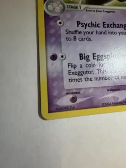 Pokemon TCG Exeggutor EX FireRed & LeafGreen Holo Rare 5/112 2004 80 HP Komiya - Image 3