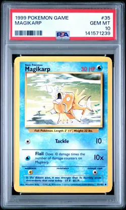 1999 POKEMON GAME #35 MAGIKARP PSA 10 - Image 1
