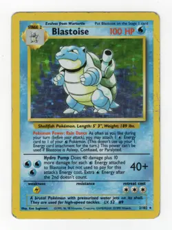Blastoise - 2/102 Base Set Unlimited Holo Rare Pokemon - MP/HP - Image 1