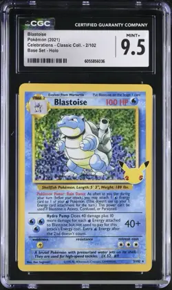 Blastoise - CGC 9.5 MINT+ 2021 Pokemon Celebration Classic Collection - Holo #2 - Image 1