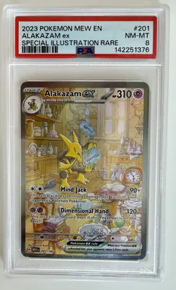 2023 Pokemon Scarlet and Violet 151 Special Illustration Rare Alakazam Ex PSA 8 - Image 1