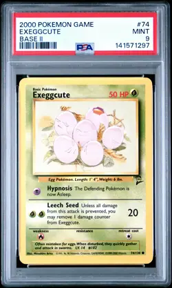 2000 POKEMON GAME BASE II #74 EXEGGCUTE PSA 9 - Image 1
