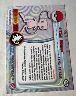 2000 Pokemon MEW #151 [Non-Holo] Topps Blue Logo 1st TV Animation NM-MT RARE 🤗 - Image 2