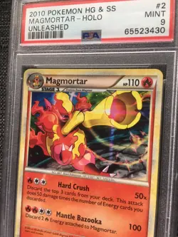 Pokemon MAGMORTAR 2/95 & POLITOED 7/95 PSA 9 - HG & SS - Unleashed - Holo - Image 2