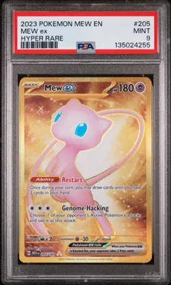 MEW EX 2023 POKEMON SCARLET & VIOLET 151 HYPER RARE S 205/165 PSA 9 - Image 1