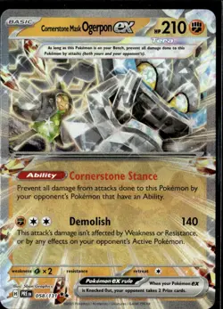 Pokemon Cornerstone Mask Ogerpon ex 058/131 Primsatic Evolutions Ultra Rare Hol - Image 1