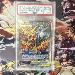 Pokemon 2019 Moltres Zapdos Articuno GX SM210 Black Star Promo PSA 8 - Image 1