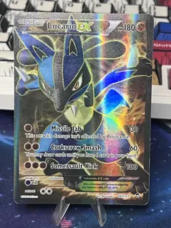 Pokemon TCG Lucario EX Holo Full Art Ultra Rare Card Furious Fists 107/111 LP- - Image 1