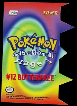 Pokemon Card - Topps White Logo Butterfree #12 Die Cut - Image 2