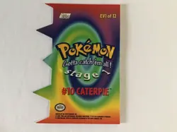 2000 TOPPS Pokemon #10 Caterpie Stage 1 Die Cut Embossed card EV1 of 12 - Image 2