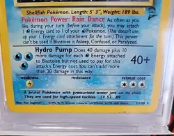 2000 Pokemon BLASTOISE-HOLO Base Set 2 02/130 - Image 3
