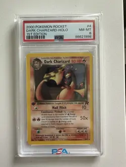 2000 Pokemon Rocket Dark Charizard-Holo #4 NM-MT PSA 8 1st Edition - Image 1