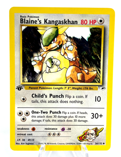 1st Edition Blaine's Kangaskhan 36/132 - Gym Heroes - Uncommon - Pokemon - NM - Image 1