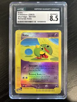 Pokemon Natu 80/144 Skyridge Reverse Holofoil 2003 E-Reader Foil CGC 8.5 NM/MT+ - Image 1