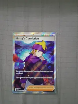 Pokemon Morty's Conviction Full Art Ultra Rare Holo 201/162 SV05 Temporal Forces - Image 1