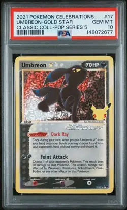 UMBREON Celebrations Gold Star Pop Series 5 #17 PSA 10 Pokemon - Image 1