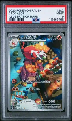 2023 POKEMON PAL EN-PALDEA EVOLVED ILLUSTRATION RARE #202 CROCALOR PSA 9 - Image 1