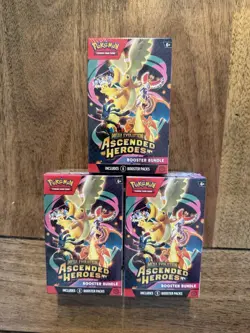 In Hand Pokemon TCG Mega Evolution Ascended Heroes Booster Bundle Sealedx3 - Image 1