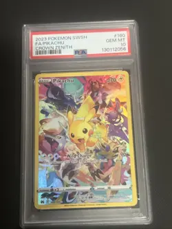 2023 POKEMON SWORD & SHIELD CROWN ZENITH #160 FULL ART/PIKACHU PSA 10 - Image 1