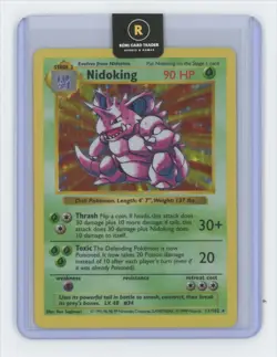 1999 Pokemon Game Shadowless Nidoking Holo #11 - Image 1