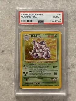 1999 Pokemon Game Nidoking Holo #11 PSA 8 NM-MT - Image 1