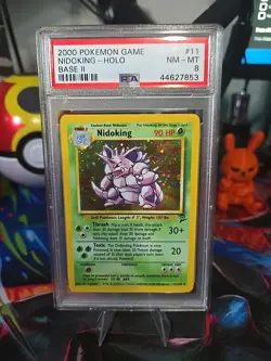 1999 Pokemon Game Base II #11 Nidoking Holo PSA 8 NM-MT - Image 1