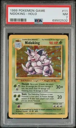 1999 POKEMON GAME #11 NIDOKING-HOLO PSA 7 - Image 1