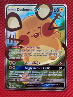 Dedenne GX TCG Alternate Art Promo Holo Pokemon Card 195a/214 - NM - Image 1