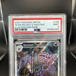 2025 Pokemon Destined Rivals Team Rocket’s Weezing #199 IR EN Graded PSA 9 - Image 2