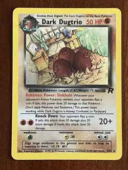 Dark Dugtrio 6/82 Holo Team Rocket Unlimited with Swirl Pokemon TCG - Image 1
